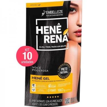 Imagem de Kit 10 Henê Gel Preto Natural 180g - Embelleze