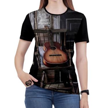 Imagem de Camiseta Violão Feminina blusa Guitarra Musica Louvor est3 - Alemark, 