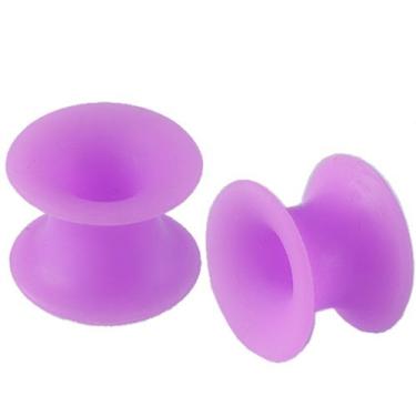 Imagem de 0G 0 Calibre 8 mm Roxo Implante Grau Sili Dupla Flare Alargadores de orelha alargadores alargadores ADHG Orelhas S Stretchers Piercing SI04 2 peças