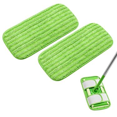Imagem de Almofadas de esfregão reutilizáveis para esfregões Swiffer Sweeper, refil de almofada de microfibra compatível com vassoura lavável, almofadas de cabeça de esfregão substituições para limpeza de piso