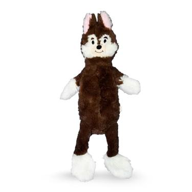 Imagem de FGA MARKETPLACE Brinquedo de pelúcia plano sem recheio, sem barulho, estilo divertido irá divertir o seu cão por horas, recomendado para cães pequenos e médios de 53 cm de comprimento (Fox)