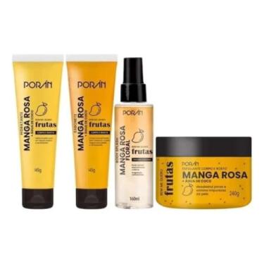 Imagem de Kit Manga Rosa, 4 Produtos para Cuidados com o Corpo, Hidratante, Sabonete, Body Splash e Esfoliante