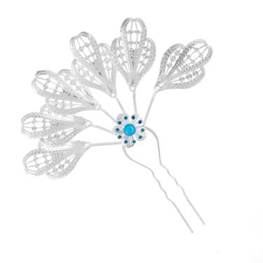 Imagem de Lureme Enfeite de cabelo étnico tailandês dourado com folhas vazadas para mulheres (hb000018-3)