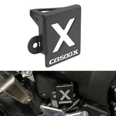 Imagem de REWOLFNUS Capa protetora de reservatório de fluido de freio traseiro de motocicleta para Honda CB500X CB500F CBR500R 2019-2021 (preto B)