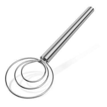 Imagem de YIGEDA batedor de massa dinamarquês - batedor de massa de pão com gancho de massa - ferramenta manual misturador de massa - batedor holandês de aço inoxidável para bater, fazer, assar e mist