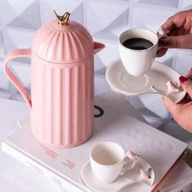 Imagem de Garrafa Térmica de Plástico Bird Rosa 600 ML Wolff