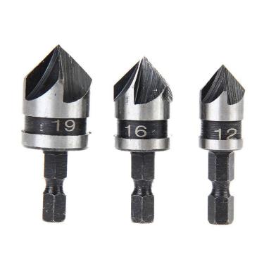 Imagem de Broca Escareadora Para Madeira 3 Peças Encaixe Sext. 1/4