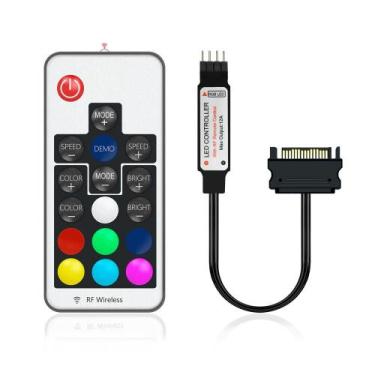 Imagem de Controladora RGB Cooler Fan 4 Pinos 12V Conexão Sata Fonte - Alloyseed