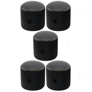Imagem de Kit Com 05 Knobs Metal Preto Para Guitarra e Contra Baixo - Thida