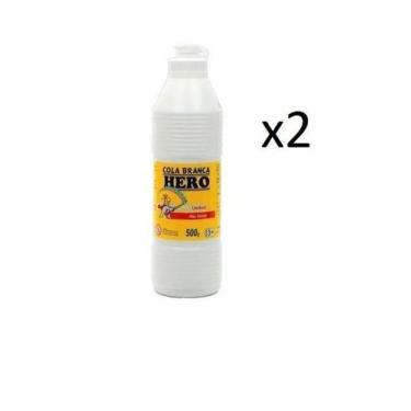 Imagem de Cola Branca Escolar 500Gr - Marca Hero - Kit 2 Frascos - Lynx Produçõe