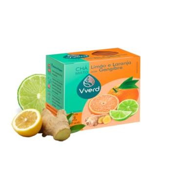 Imagem de Chá Premiun Imunidade de Laranja, Limão e Gengibre Vverd 10 Sachês Termogênico Natural, Sem Aromas Artificiais, 100% Natural