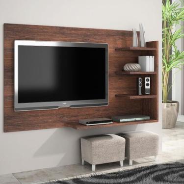 Imagem de Painel de Parede para Tv Sala Elegante 4 Prateleira Café - Full Econom