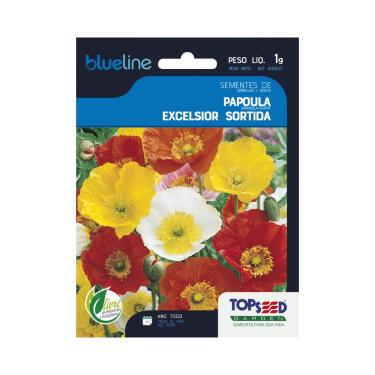 Imagem de Sementes de Papoula Excelsior Sortida, Flores Multicoloridas, 1g