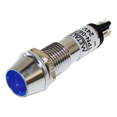 Imagem de Sinaleiro Redondo 8mm 12V Azul Metaltex, Azul