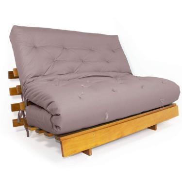 Imagem de Sofá Cama Casal Futon Tokio Fendi Acquablock Madeira Maciça Grapia Cor Natural