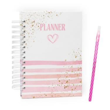 Imagem de Planner Visão Semanal Mensal Capa Dura Coleção Heart Rose Gold