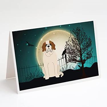 Imagem de Caroline's Treasures BB2225GCA7P Cartões de felicitações assustadoras de São Bernardo e envelopes, pacote com 8, 7 x 5, multicolorido