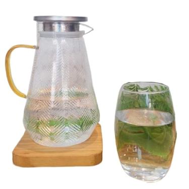 Imagem de JARRA COM TAMPA DE INOX de vidro borossilicato água suco coquetel resistente fechamento hermético(ORLOFF 1,5L COM TAMPA)
