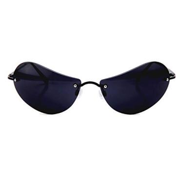Imagem de New Matrix Óculos de sol masculinos ultraleves sem aro, Preto, Normal Size