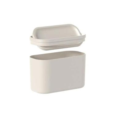 Imagem de Lixeira de Bancada Basculante Pequena P/ Mesa Bold 1L OU, Bege
