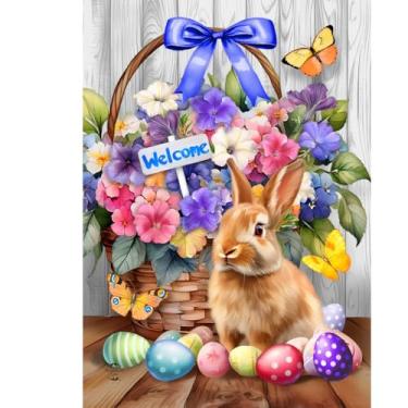 Imagem de Briarwood Lane Bandeira de jardim Welcome Bunny and Basket