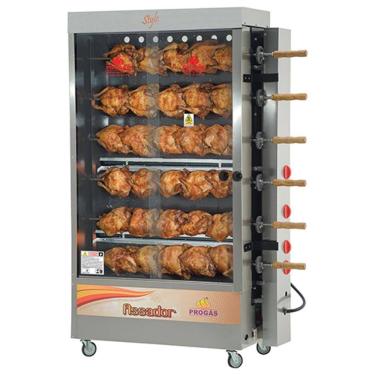 Imagem de Forno Industrial Rotativo Capacidade 30 Frangos Queimador Tubular Bivolt Com Espeto Tradicional