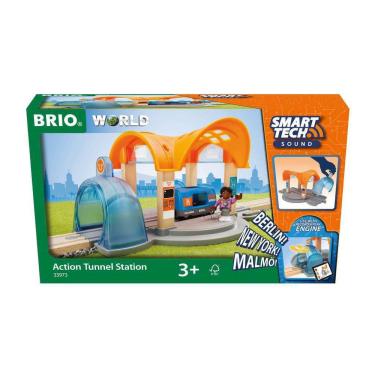 Imagem de Conjunto de trem de brinquedo de madeira brio Smart Tech Sound Action Tunnel