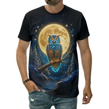 Imagem de Camiseta Coruja Mística Proteção Inteligência Noite Silêncio - Darkwoo