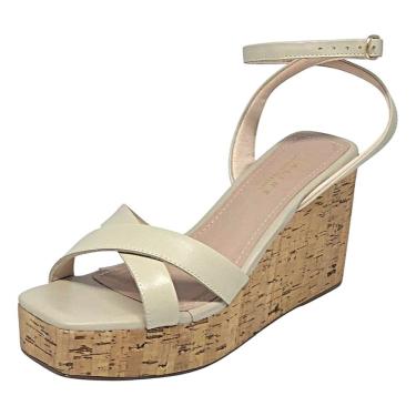 Imagem de Sandália Feminina Salto Anabela Tiras Ajustáveis Lia Line