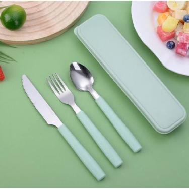 Imagem de Estojos De Talher Inox 3 Peças Para Marmita - GENERICO, VERDE