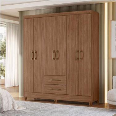 Imagem de Guarda Roupa Casal Ambiente Panamá 6 Portas Carvalho - Moval