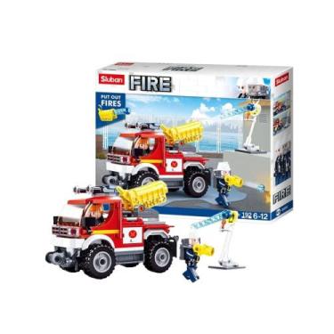 Imagem de Cubic Brinquedo Infantil de Montar Caminhão de Bombeiro 192 Peças Mult