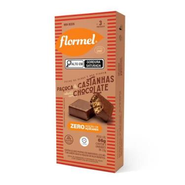 Imagem de Paçoca de Castanhas com Cobertura de Chocolate Zero CX/3 Un Flormel