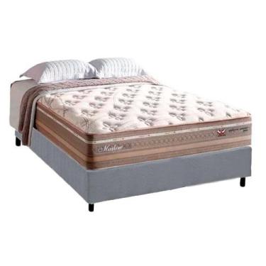 Imagem de Cama Box Casal com Colchão Herval Moskow Molas Maxspring 138x188x73cm 