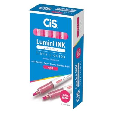 Imagem de CIS Marca Texto Lumini Ink, Rosa, Caixa com 12 unidades