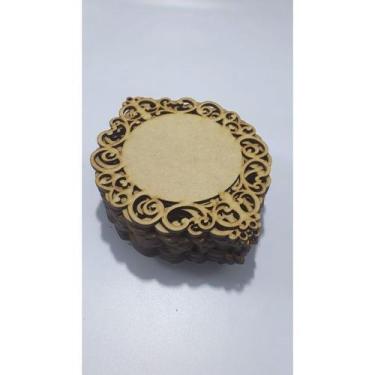 Imagem de Base Moldura Arabesco Plaquinha MDF - 10 unidades - Inova Artesanato