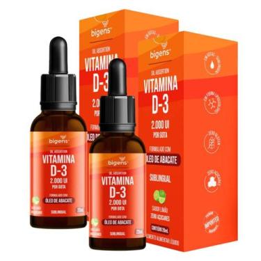 Imagem de 2x Vitamina D3 2000ui Óleo de Abacate Bigens Limão 20ml, Limão