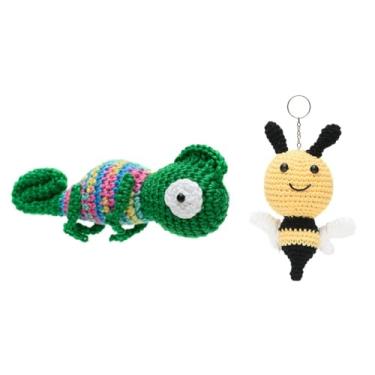 Imagem de Kit camaleão e abelha em amigurumi