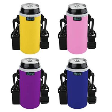 Imagem de Manga de lata de neoprene da Beautyflier com alça de ombro ajustável com suporte para isolante de bebidas energéticas, 340 ml, lata de cerveja (slim 340 ml pode manga)