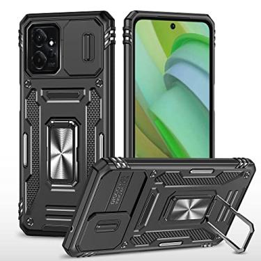 Imagem de Lifjeiqpl Capa para Motorola Moto G 5G 2023, suporte magnético giratório de 360 graus, capa de proteção para celular, adequada para Moto G 5G 2023 preta