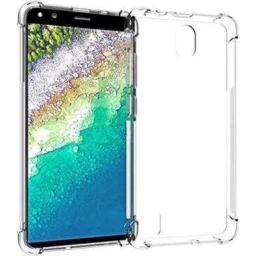 Imagem de USTIYA Capa para Nokia C01 Plus transparente TPU quatro cantos capa transparente macia funda