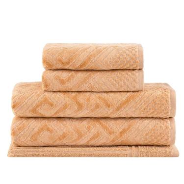 Imagem de Jogo Toalhas Banho Buddemeyer 5p Geo Laranja