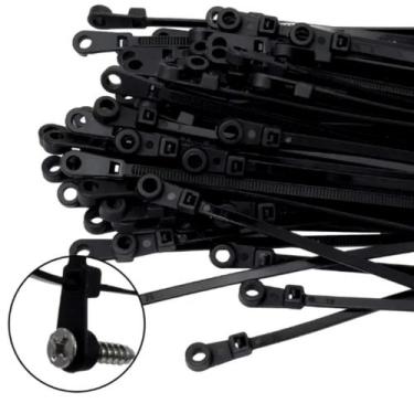 Imagem de Kit 100 abraçadeiras de nylon p/ parafuso fixador 4mmx15cm - CJFIX