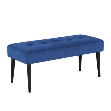 Imagem de Banco Estofado Theo 1,20m Suede Azul Marinho - Inova Decor