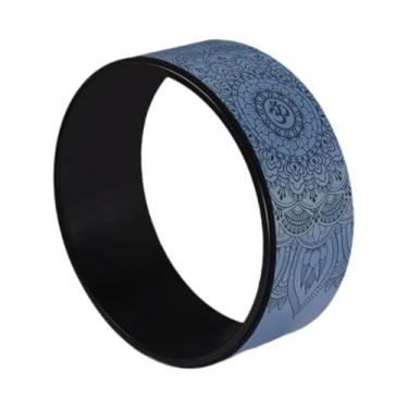 Imagem de Deevoka Roda de ioga com rolo de exercícios, ferramenta de treinamento, aumenta a flexibilidade, roda de 32 cm para flexões para trás, Azul