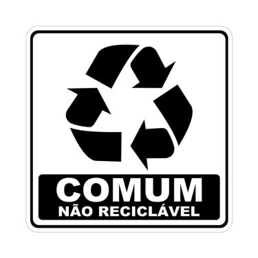Imagem de Adesivo Lixo Reciclavel Comum Não Reciclável 1 Unidade 15cmx15cm Nome Do Desenho Comum