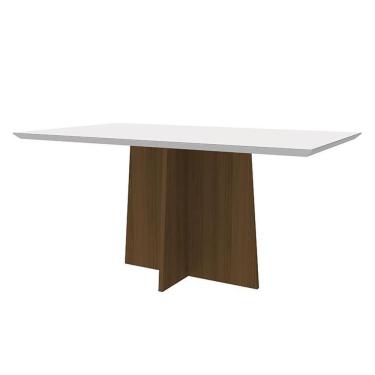 Imagem de Mesa De Jantar Ana 160x90 Imbuia/off White - New Ceval Imbuia/off White
