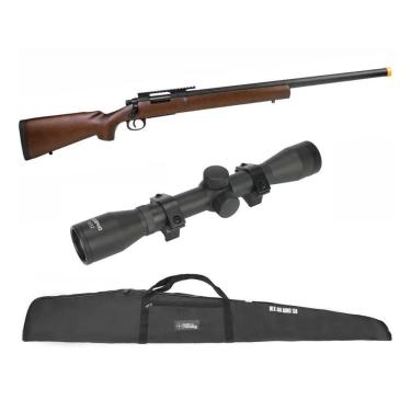 Imagem de Rifle Airsoft Sniper M24 Storm Wood + Luneta 4x32 + Capa