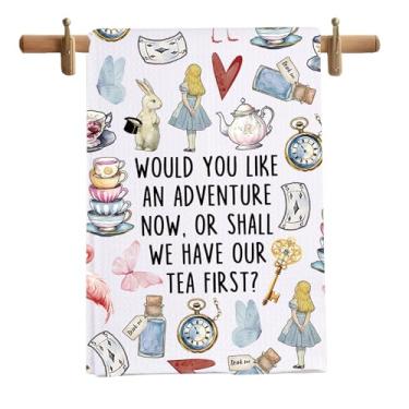 Imagem de MNIGIU Presente para amantes de filmes de desenho animado gostaria de uma aventura agora ou devemos ter nosso chá primeiro toalha de cozinha toalha de conto de fadas