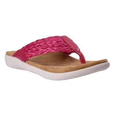 Imagem de REVITALIGN Chinelo feminino Yumi Raffia, rosa, 12 Wide